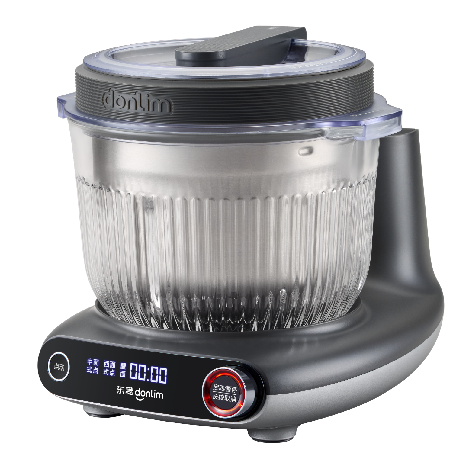 Donlim Multifunctional Kitchen Machine Glass Model Home Dough Maker Fully Automatic Dough Kneading and Meat Grinding Machine Kneading Stuffing Fermentation Beating DL-1350