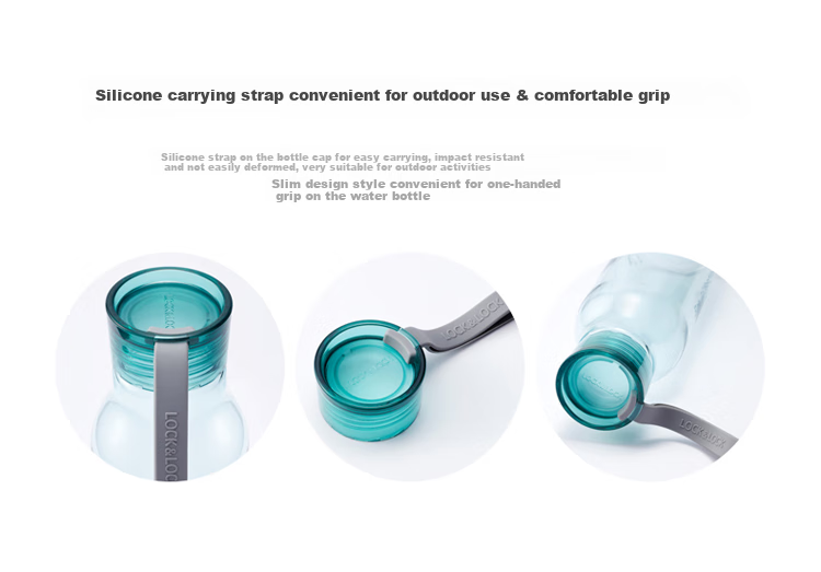 LOCK&LOCK ECO Outdoor Sports Water Bottle, Portable Plastic Water Jug for Men And Women Students, 550ML Gree 5