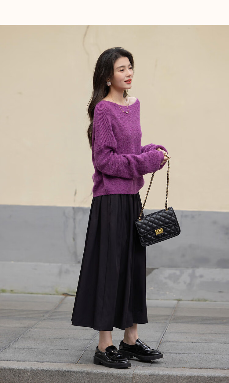 Demana [Dopamine Textile Love] Spring Lazy Style Crew Neck Long Sleeve Wool Blend Slimming Knit Sweater for Women 8