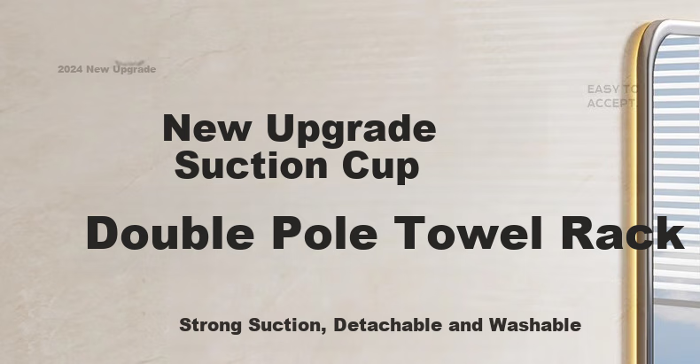 Baihan Suction Cup No-Drill Storage Rack, Space Aluminum Wall-Mounted, Bathroom Towel Rack, Bathroom Storage Organizer 1