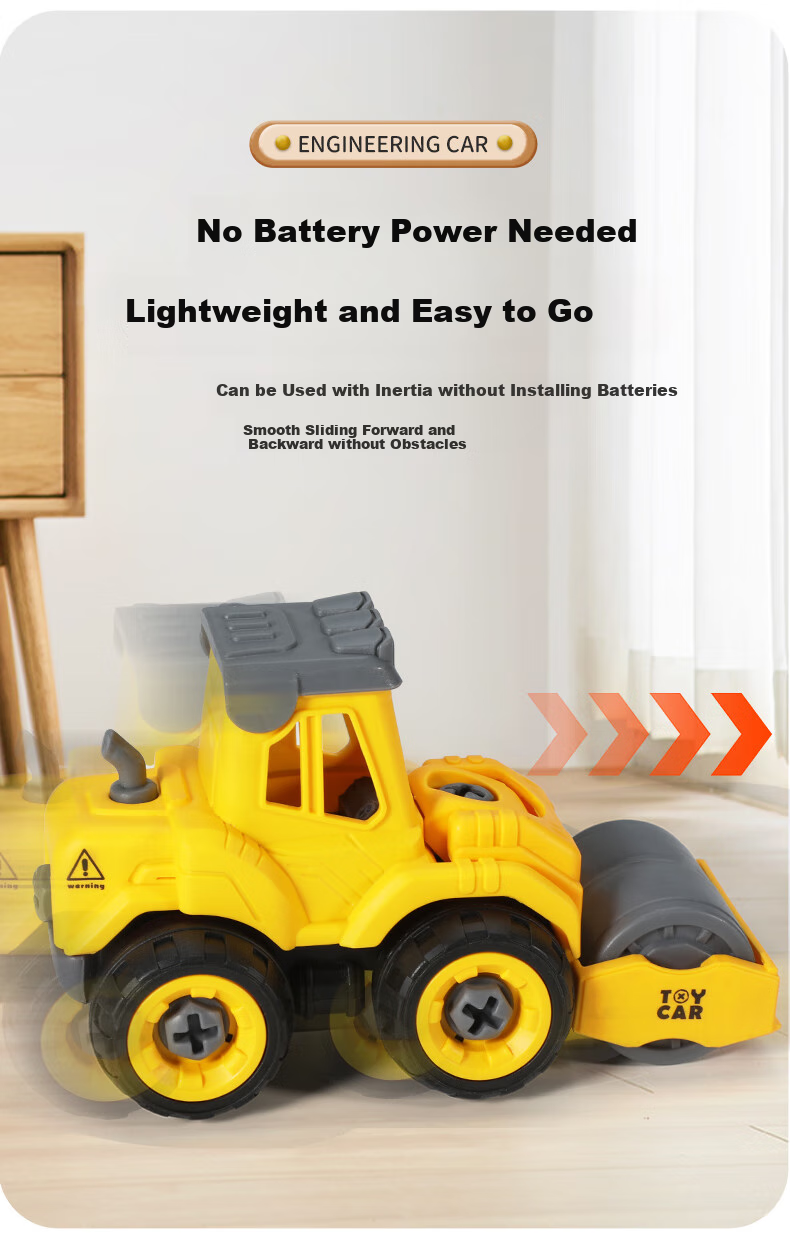 Anby Families Children's Excavator Toy Set for Boys And Girls Ages 3-6, Engineering DIY Inertia Car Model, Birthday Gift 7