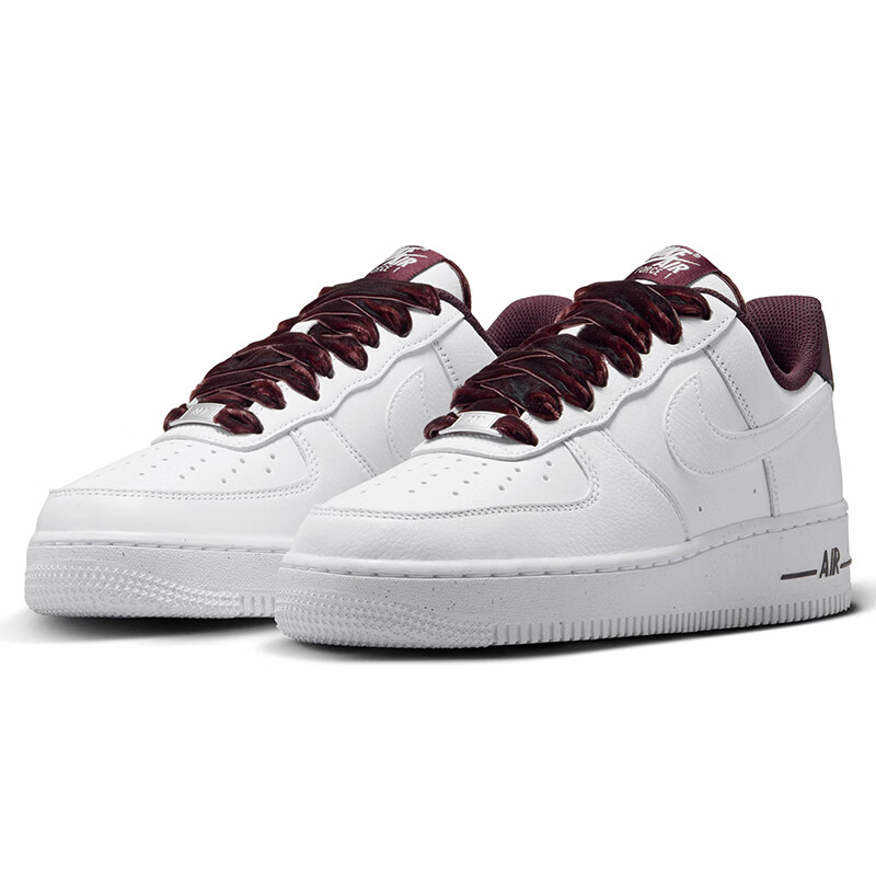 NIKE Women's Skateboarding Shoes, Air Force 1 Sneakers, HV4403-600 White And Red, Size 37.5