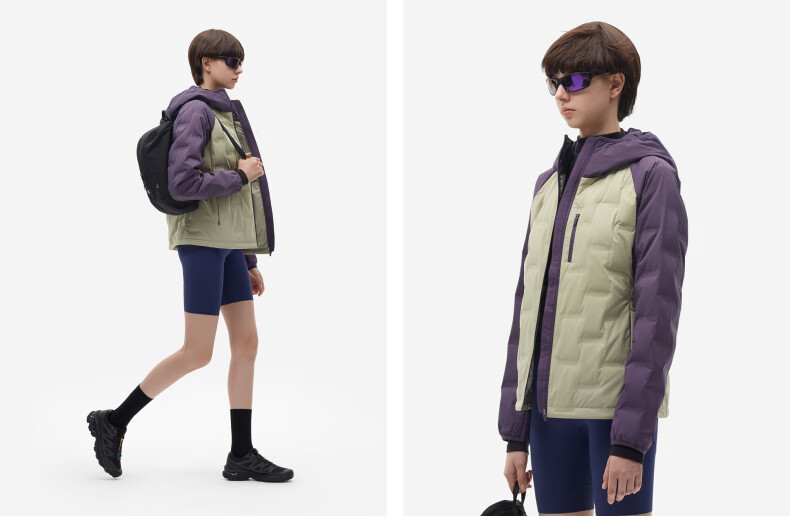 Bananain Hydrogen 502Air Women's Windproof Hooded Colorblock Lightweight Down Jacket Warm Windproof Commuter Cold-Resistant Coat 10