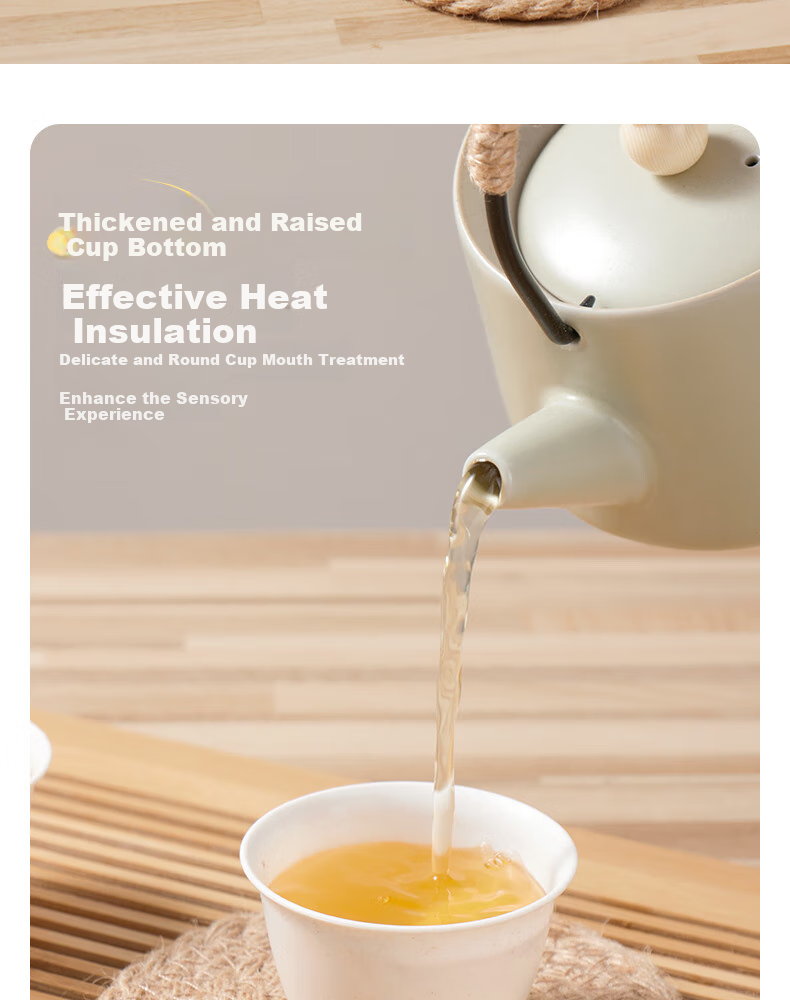 BJ Disposable Tea Cups, Kung Fu Tea 60ml Biodegradable Rice Husk Cups, High-Quality Heat-Resistant Tea Cups for Sipping, 100 Pieces + Cup Holder 8