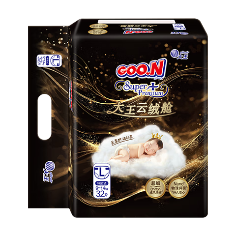 GOO.N Cloud Soft Diapers L32 (9-14kg) Soft and Antibacterial