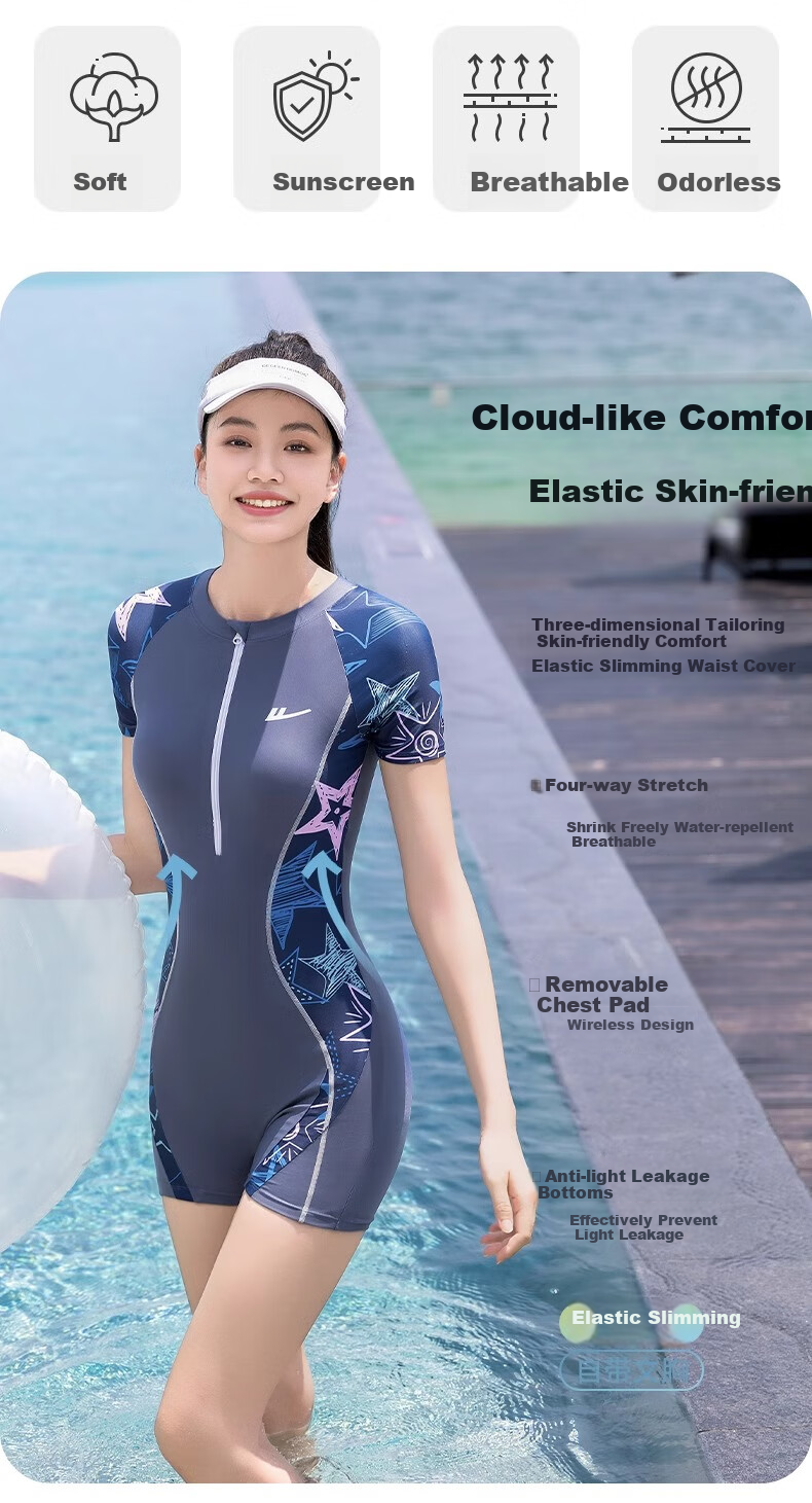 Huili Women's Two-Piece Swimsuit, Conservative Style, Slimming Effect, Covers Body, Square Leg Design, Suitable for Hot Springs And Swimming, Model 15015H1L, Coffee Color, Size M 2