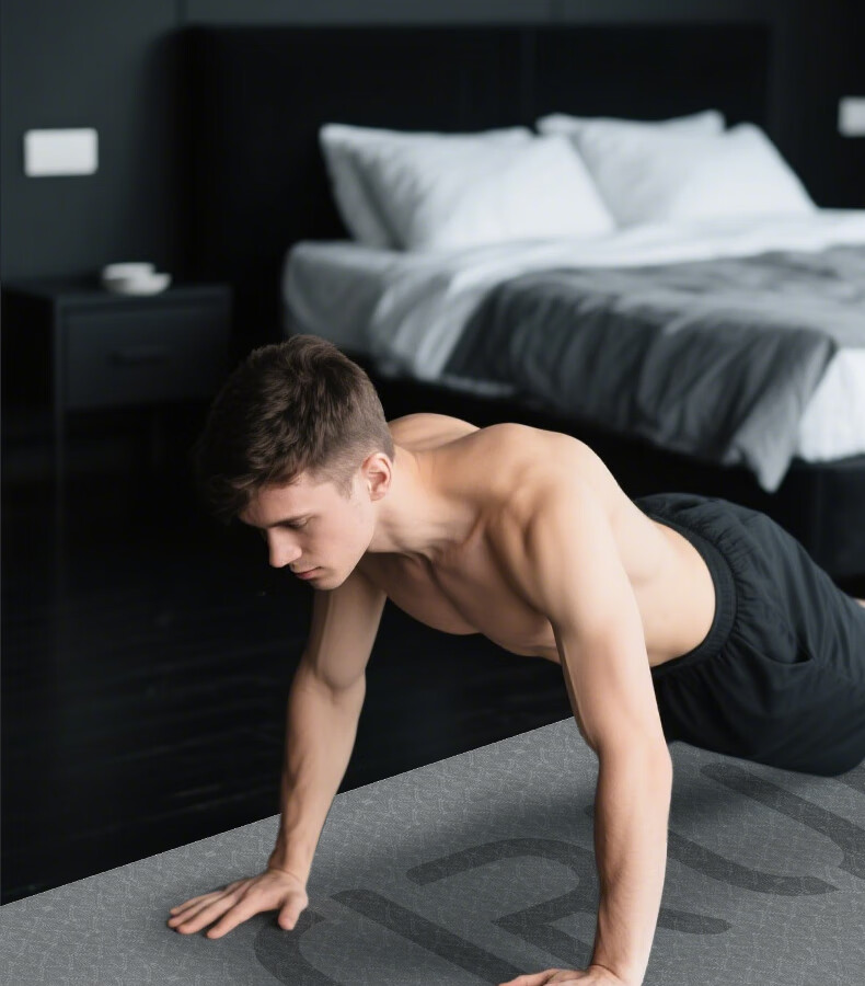 Dianrun Rubber TPE Sit-Up Training Mat Assessment Pad, Sit-Up Mat for Exercise And Fitness, Gray, 6mm Thick, Jingcang Warehouse 7