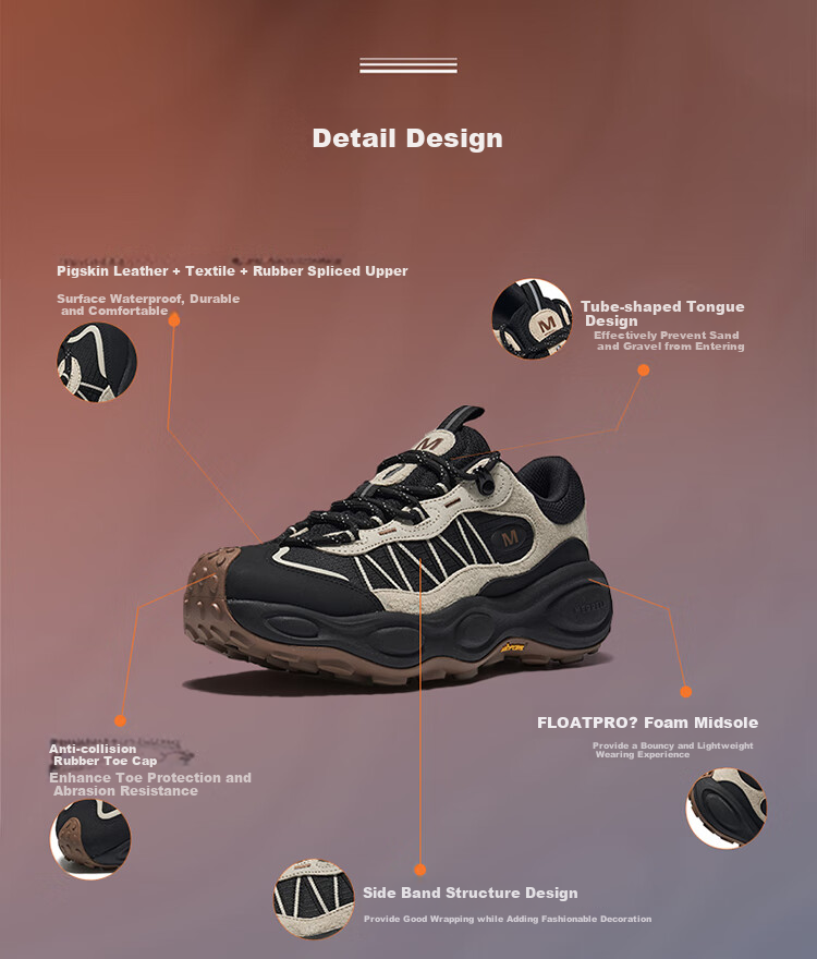 Merrell Hiking Shoes, Venom Trailblazer Outdoor Sports Climbing Shoes for Men And Women, Vibram Outsole, Non-Slip, Wear-Resistant, Breathable, Winter Season, Size 42 3
