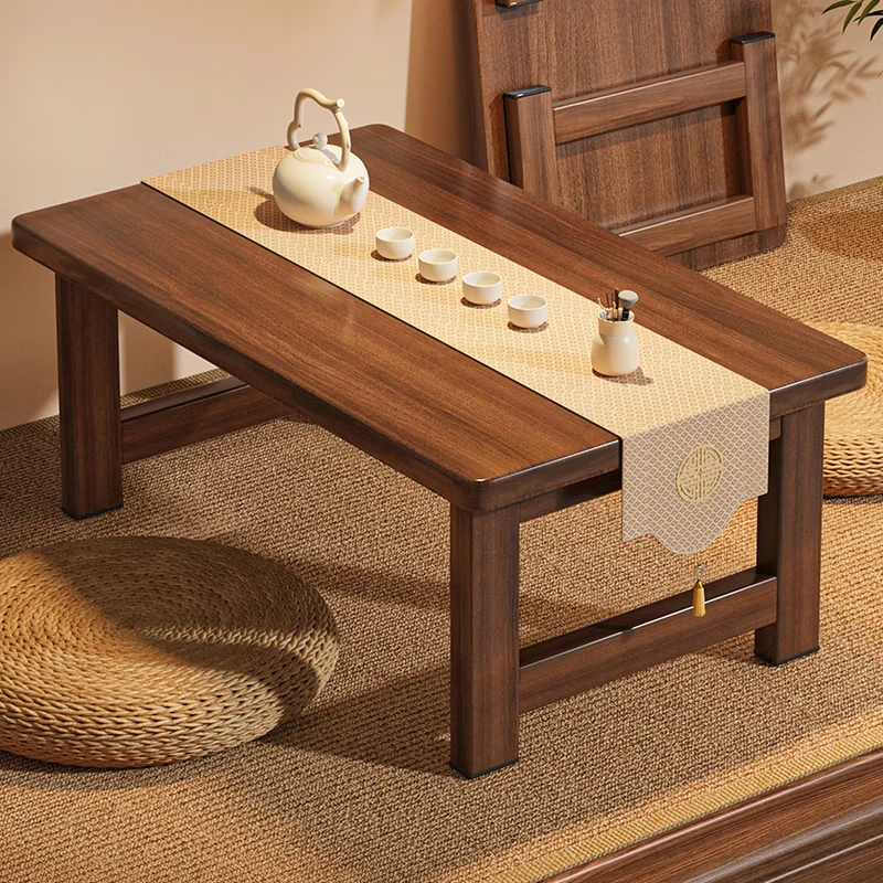 Zhuobo Coffee Table, Tea Table, Bay Window Table, Kang Table, Bedside Table, Folding Table, Small Table BZ52 Walnut Color 80*40cm