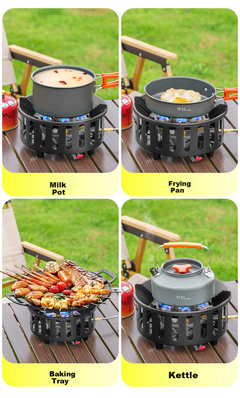 Jauto Cassette Stove Outdoor Gas Stove Portable Camping Gas Cylinder Magnetic Stove Hot Pot Camping Set 16