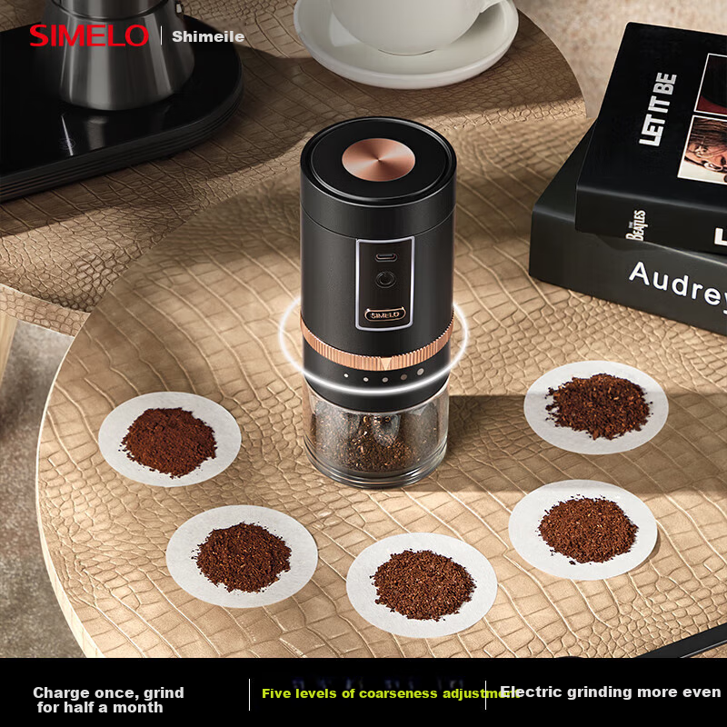 SIMELO Electric Coffee Grinder, Portable Outdoor And Home Automatic Coffee Bean Grinder, Birthday Gift