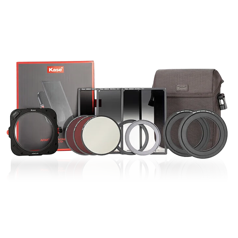 Kase Armor Magnetic Square Filter Set, 12-Piece, Square Lens System, ND Neutral Density Filter, CPL Polarizing Filter, GND Gradient Filter (Armor - Magnetic Square Lens Master Kit)