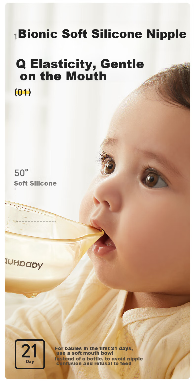 Huangchong Baby Food Bowl, Newborn Bowl, Specialized for Feeding Water And Milk to Infants, Silicone Soft Spout, for Eating Rice Porridge, PPSU Bowl 7