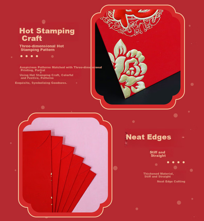 Cuttlefish Red Envelopes Money Soon 6-Pack New Year Spring Festival Opening Red Packet Lucky Money Bag Birthday Thousand Yuan 6