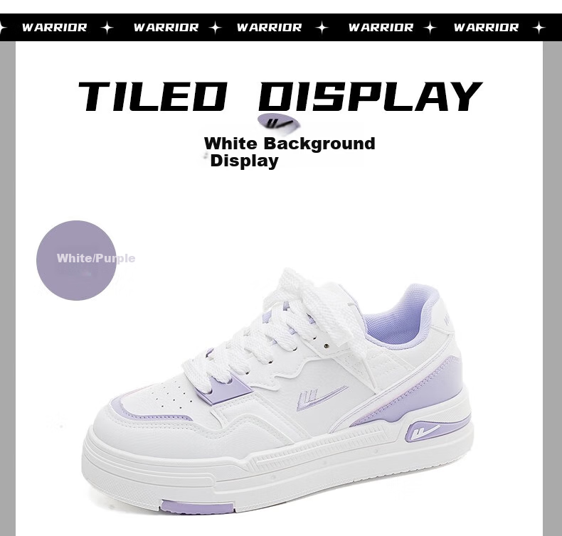Huili Women's Shoes, White Sneakers, Trendy And Versatile Casual Shoes, Stylish Footwear for Women, 2662L White And Purple, Size 35 13