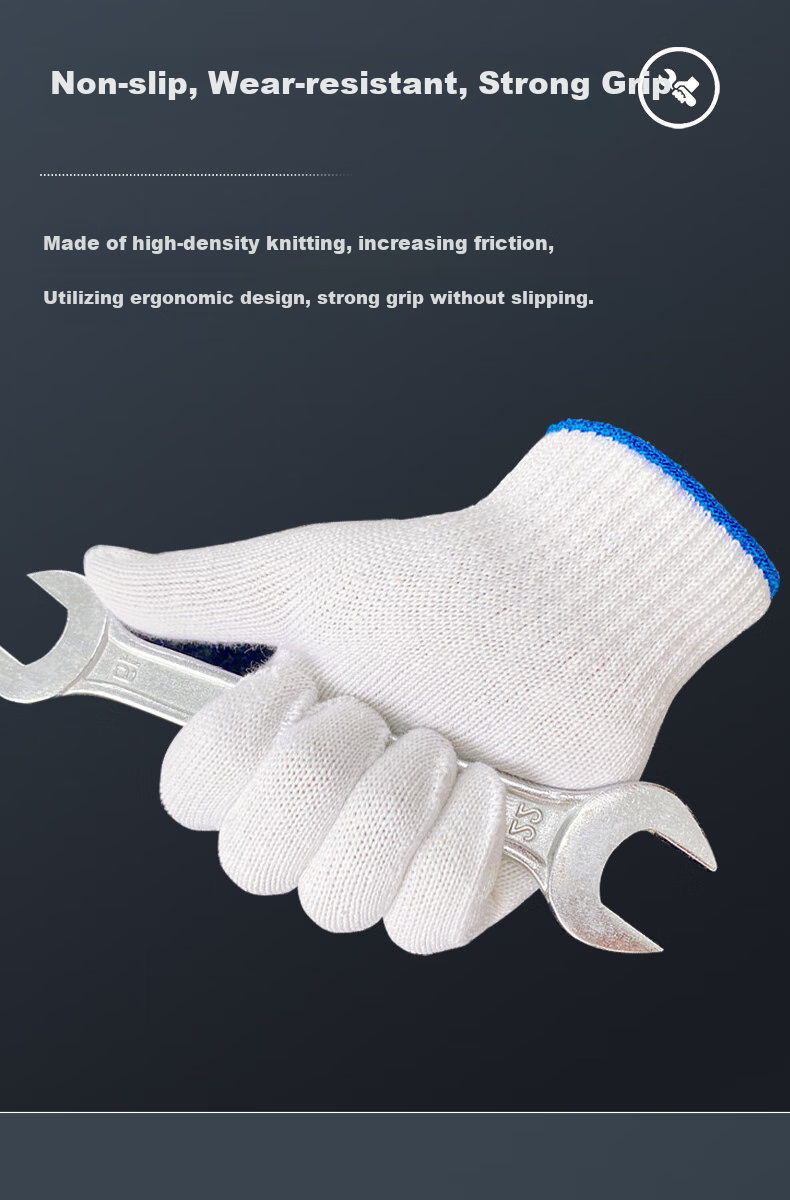 Shengfang Cotton Work Gloves, Thickened with Dotted Grip, Non-Slip, Wear-Resistant, for Construction Sites And Manual Labor, 600 Dots Per Pair, 12 Pairs 4