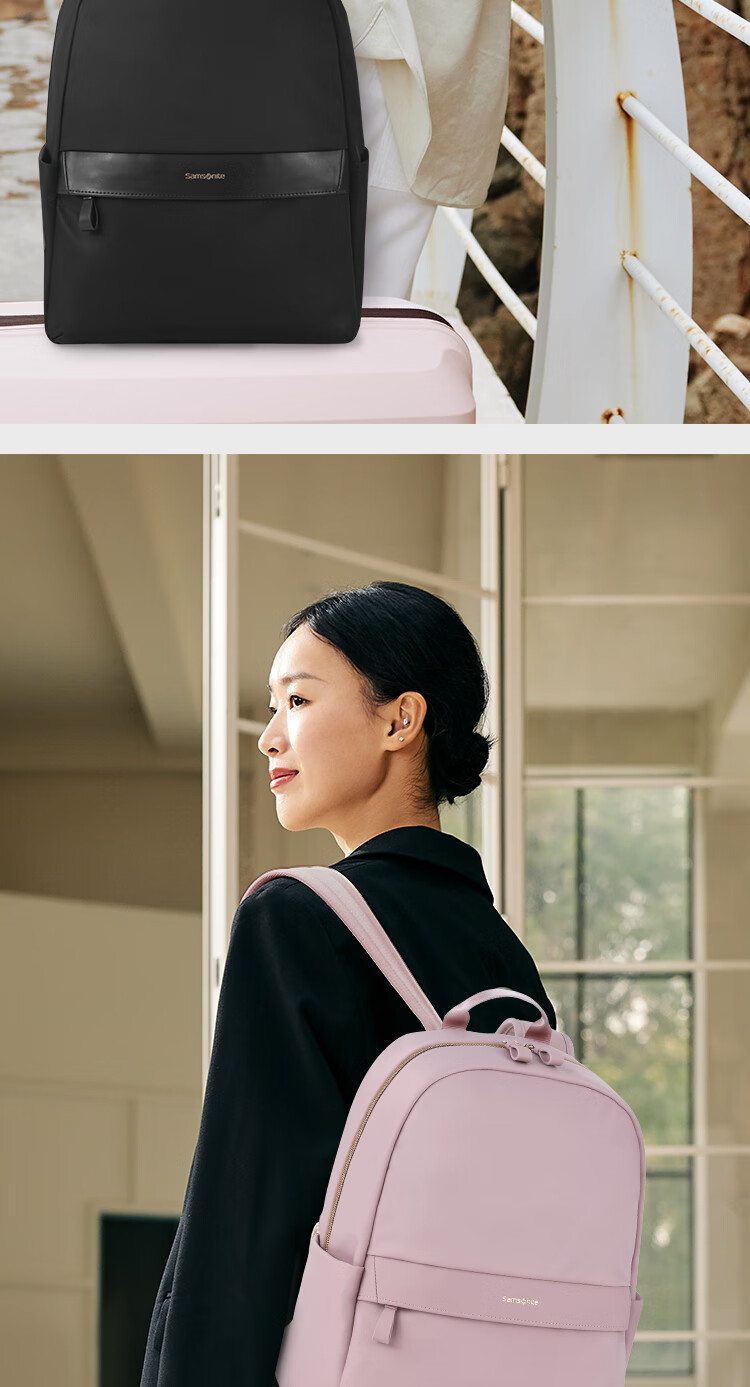 Samsonite Women's Business Commuter Backpack 14-inch Antibacterial Laptop Bag Travel Casual Pink School Bag 2