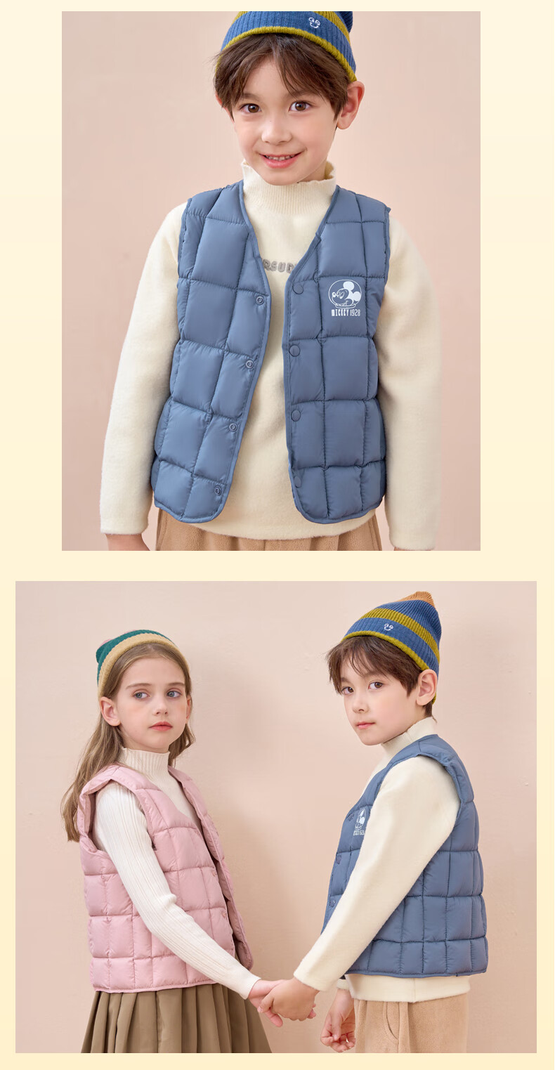Disney Kids Cotton Vest Spring Autumn Winter Boys Girls Inner Wear Casual Outerwear Blue 150 12