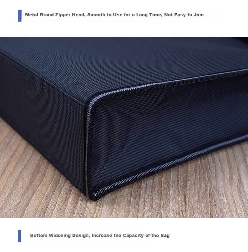 Bailiwen H8813 Black Handheld Thickened Laptop Bag, Business Briefcase, Large Capacity Commuter Bag, Document Bag, Men's Handbag, Conference Folder, Briefcase 10