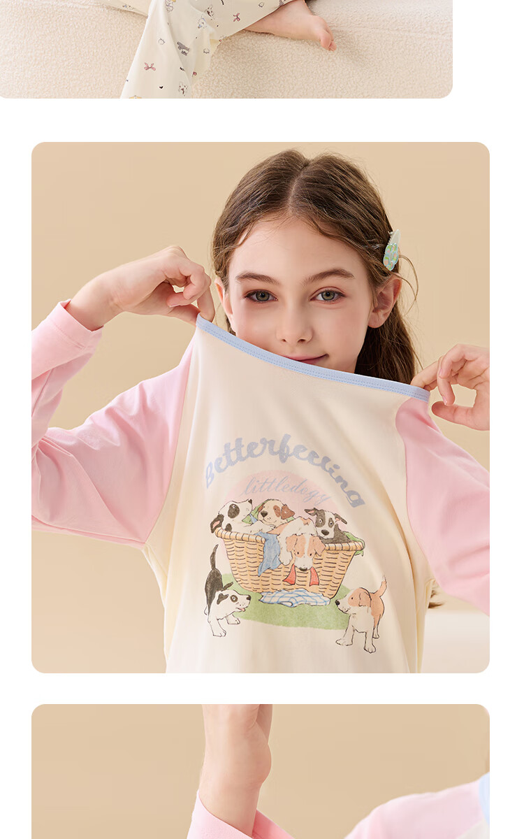 Miiow Kids Pajamas 100% Cotton Girls' Sleepwear Spring Autumn Lightweight Baby and Big Kids Summer Homewear Set 13