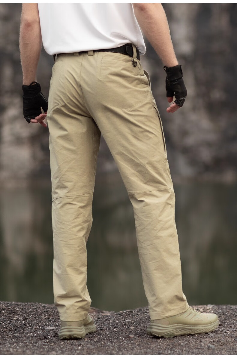 Free Soldier Asahi Tactical Work Pants Outdoor Stretch Breathable Men's Casual Scratch-Resistant Durable Work Pants Khaki 30W/30L 16