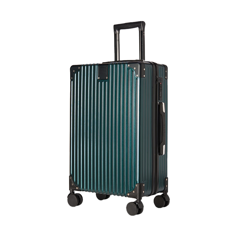 ELLE French Luggage, Stylish Dark Green 22-Inch Trolley Suitcase, TSA Combination Lock, Women's Spinner Wheel Travel Case