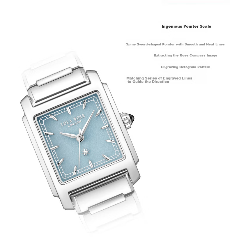 LOLA ROSE Urban City Tour Small Square Watch for Women, Versatile Commuter Birthday Gift for Girls 11