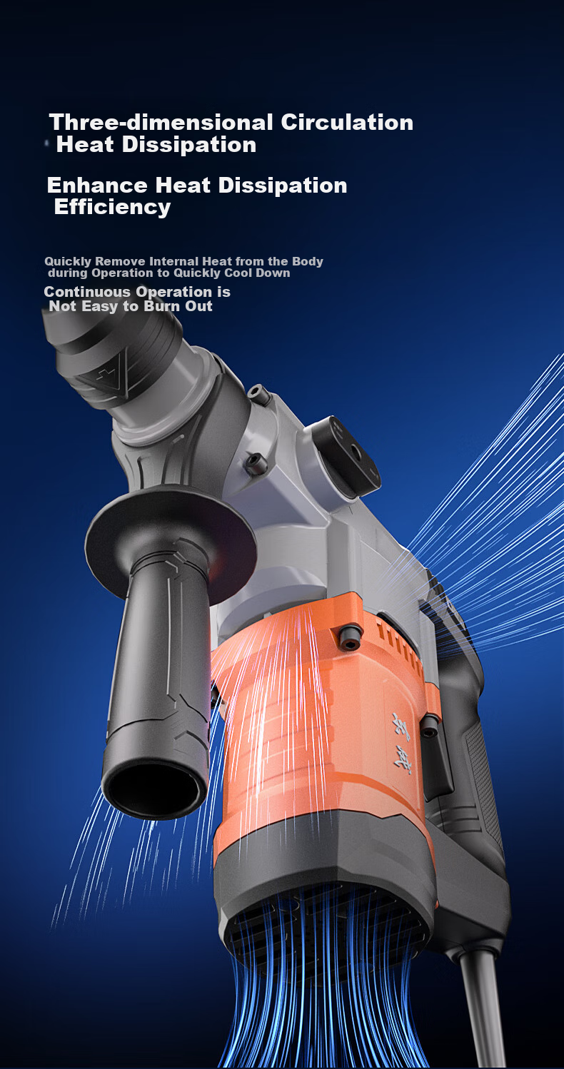 Dongcheng 1050W Electric Hammer And Pick Two-In DZC1050-26B Impact Drill, Concrete Electric Drill, Built-In Safety Clutch 8