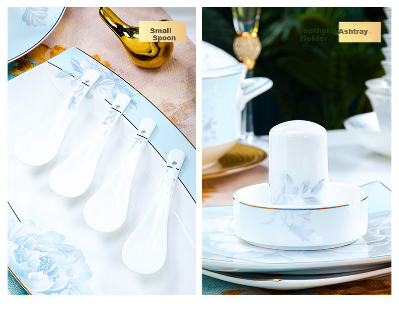 Yunzhihe Tableware Set, Dishwasher Safe, New Stylish Design, Jingdezhen Porcelain Dinnerware Set, Housewarming Gift 10