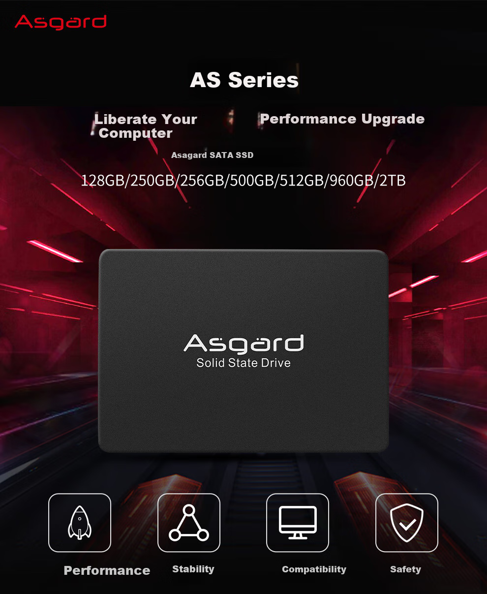 Asgard 512GB SSD, SATA 3.0 Interface, Read Speed 500MB/s, Compatible with Desktop/laptop, Haila Series 1