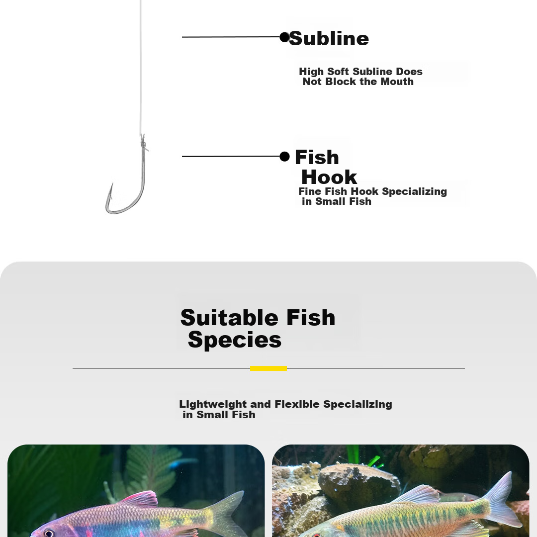 Xiangmao Fishing Line Set for Small Bait, Baition Carp Fishing Hook Line, Small Bait Float Set, Finished Product Stream Fishing Line Set 11