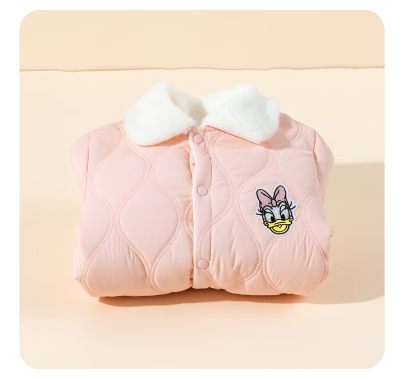Disney Kids Winter New Cartoon Comfortable Warm Quilted Woven Jumpsuit Romper Light Coffee 90cm 3