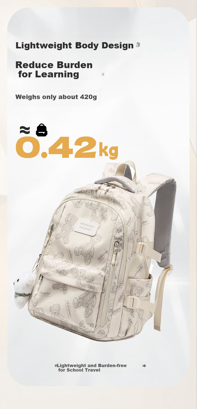 VICTORIATOURIST Backpack for Middle School Girls, Stylish Casual Lightweight Laptop Bag with Large Capacity for High School And College Students 10