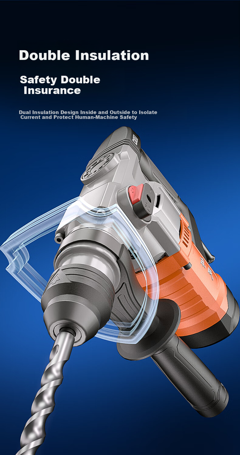 Dongcheng 1050W Electric Hammer And Pick Two-In DZC1050-26B Impact Drill, Concrete Electric Drill, Built-In Safety Clutch 9