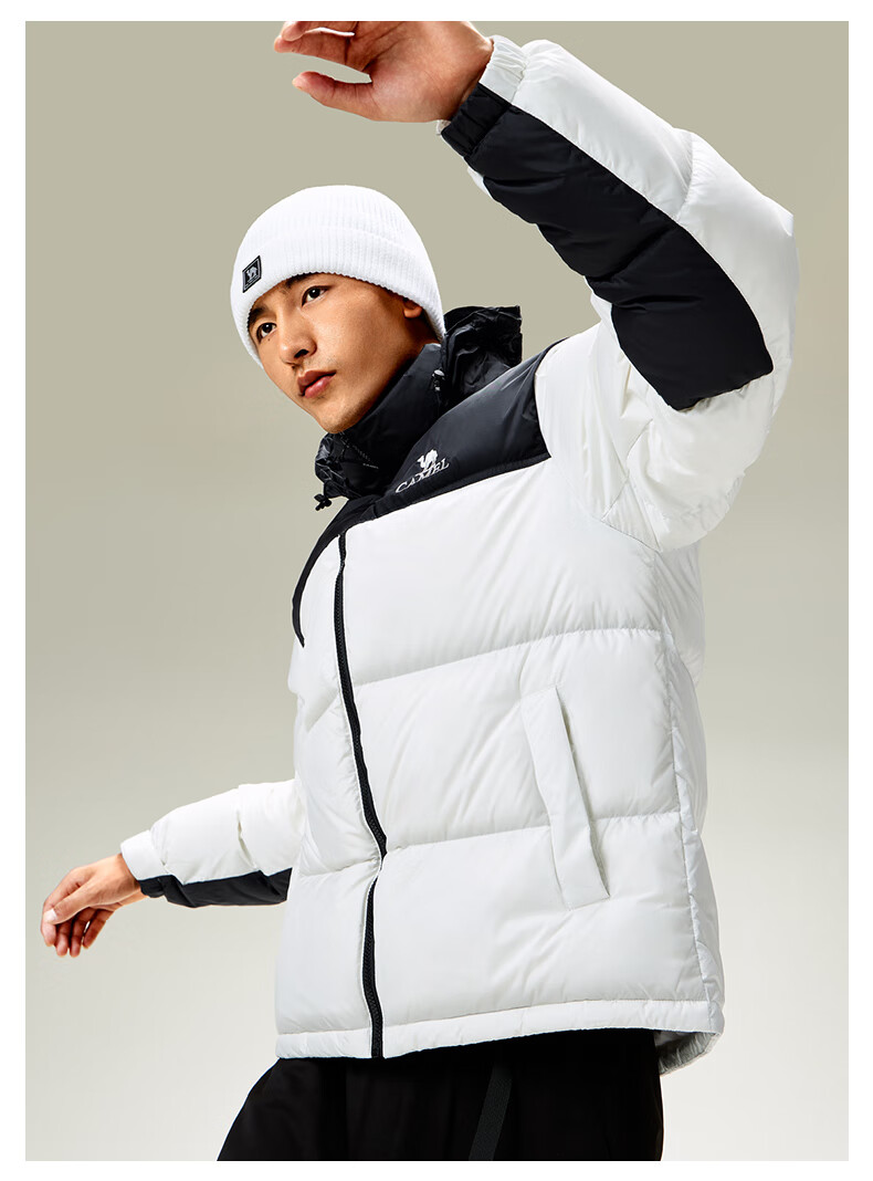 Camel Volcano 2.0 Men's Down Jacket Winter Thickened Warm Short Puffer Coat M13CR07066K Wang Junkai Edition 9