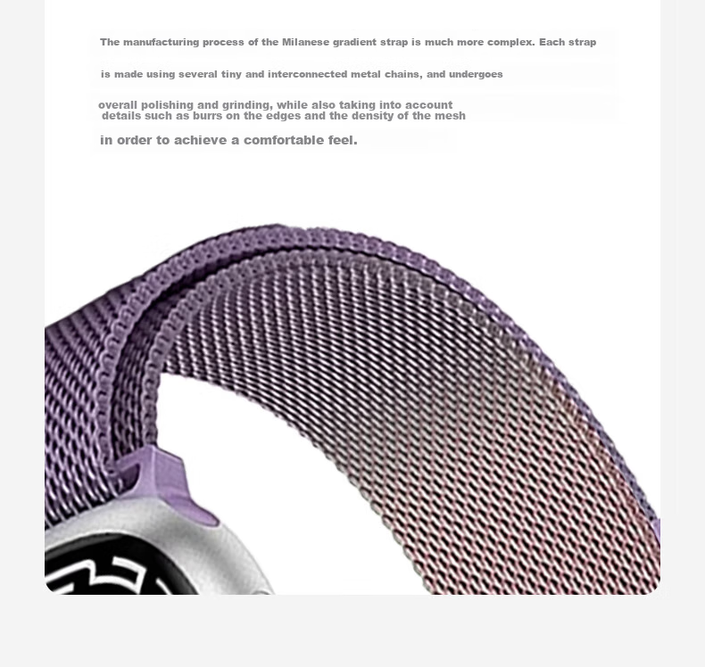 Mashi Compatible with Apple Watch Band for Women, Stainless Steel Milanese Loop Magnetic Strap for Ultra 4/3/iWatch S12/11/10/9/8/7/SE Breathable Wristband 2