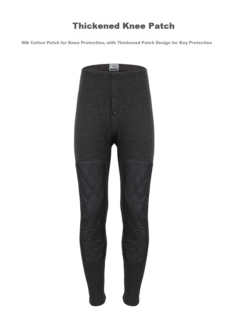 Yiershuang Autumn And Winter [4-Layer Thickened] Men's Patch Knee Warmers, Fleece-Lined Cotton Long Pants, Thermal Underwear for Me 3