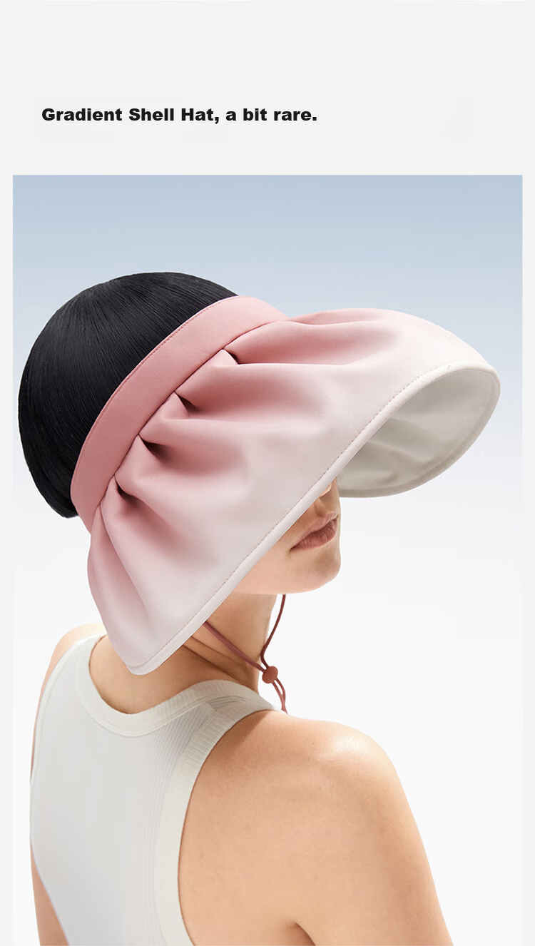 Bananain Liangpi Series Women's Sun Protection Hat with Wide Brim, UV-Resistant Visor Cap, Sunshade Hat, Cream Blue, F 14