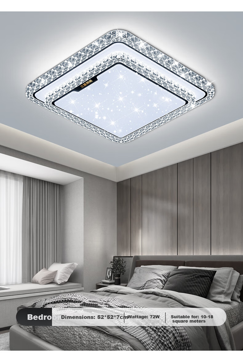 Sanxingzhaoming Anti-Blue Light American Pure Eye Protection Ceiling Light for Bedroom, Simple Luxury Crystal Smart Light for Master Bedroom And Secondary Bedroom 17
