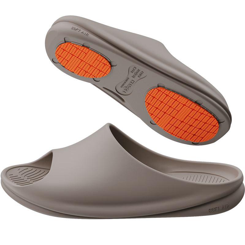 KENROLL Unisex Home Bathroom Non-Slip Slippers Comfortable Lightweight All-Season Sandals Cement Gray Size 44-45 (275mm)