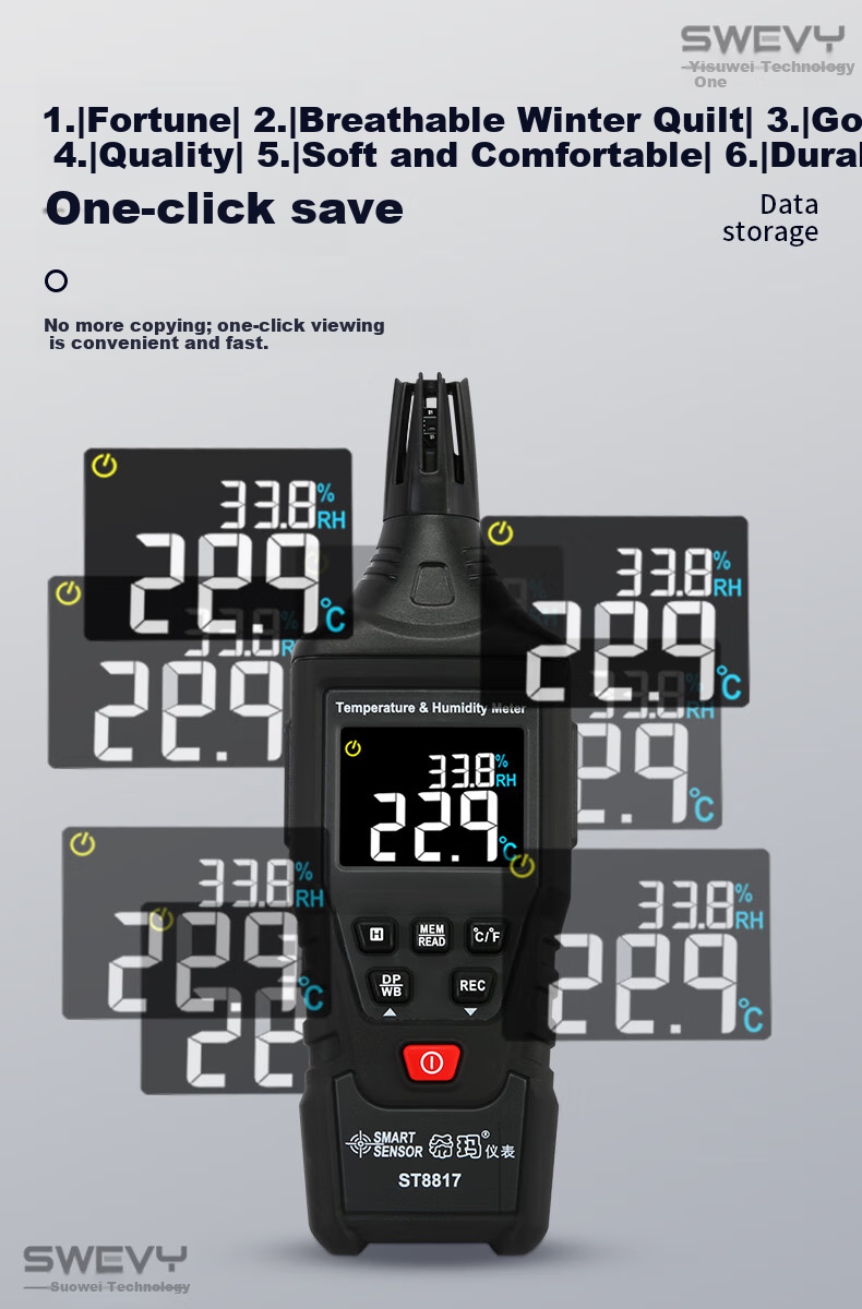 Xima AS847 Handheld Thermometer And Hygrometer, High-Precision Industrial Digital Temperature And Humidity Meter 12
