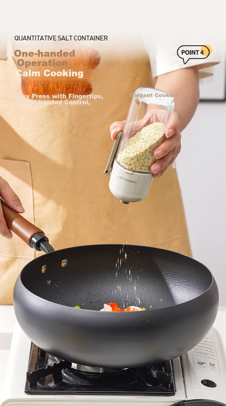 LOCK&LOCK Measured Salt Container, Kitchen Plastic Seasoning Bottle, Spice Jar, Condiment Box, Salt Shaker, Sealed Moisture-Proof, 180ML 5
