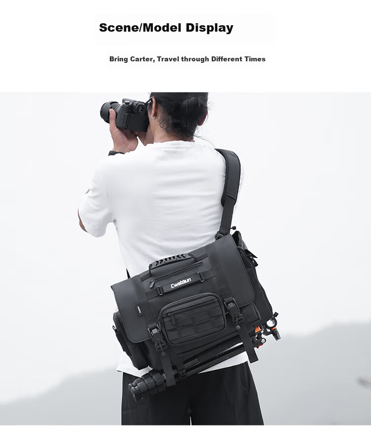 CWATCUN Shoulder Camera Bag, Functional Bag for DSLR And Lenses, Photography Bag, Three-Point Backpack, Stylish Design, Waterproof And Scratch-Resistant Fabric, for Me 29