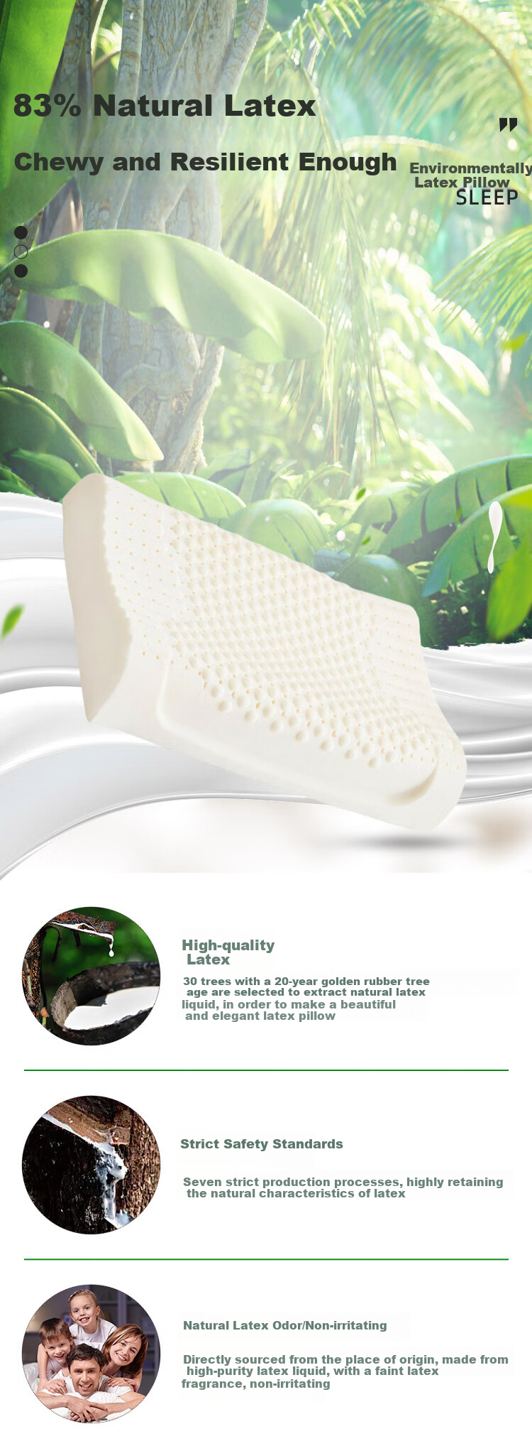 Grace Latex Pillow, Shaped Pillow, Latex Student Dormitory Pillow, Single One (Including Inner And Outer Covers) 4