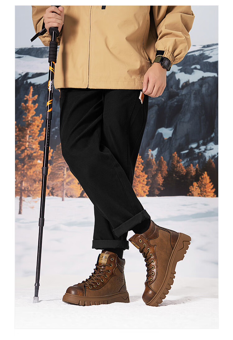 G.N.Shi Jia Men's Boots 2025 Autumn Winter New Low-top Martin Boots Outdoor Thick-soled Casual Leather Shoes Trendy Versatile Men's Shoes 43