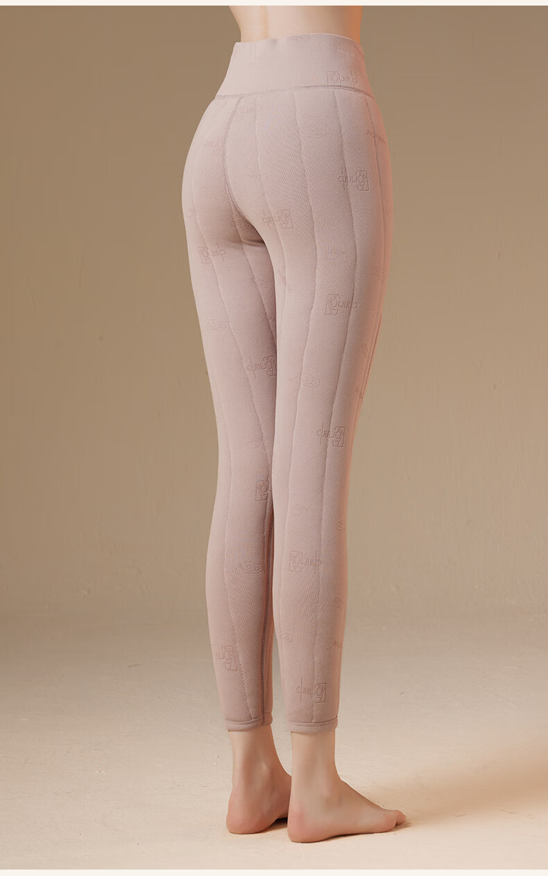 Miiow Women's Thermal Pants 100% Wool Filled High-Waist Fleece-Lined Thickened Autumn Winter Cotton Warm Trousers 11