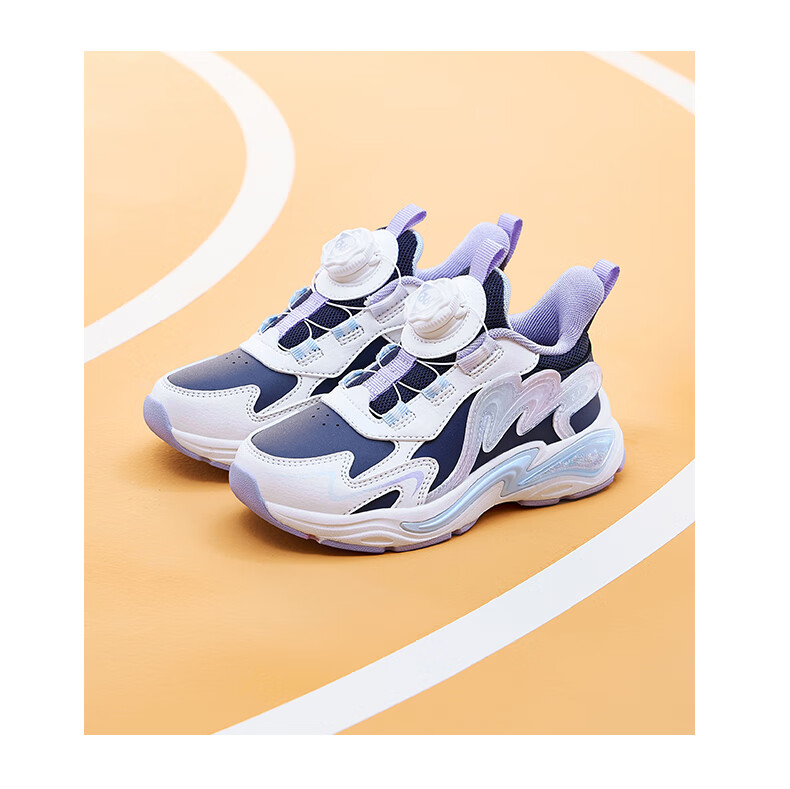 361° Kids Sports Shoes Winter 2025 Girls Toddler Lightweight Cushioning Leather Surface Knob Buckle Casual Running Shoes Purple Size 30 10