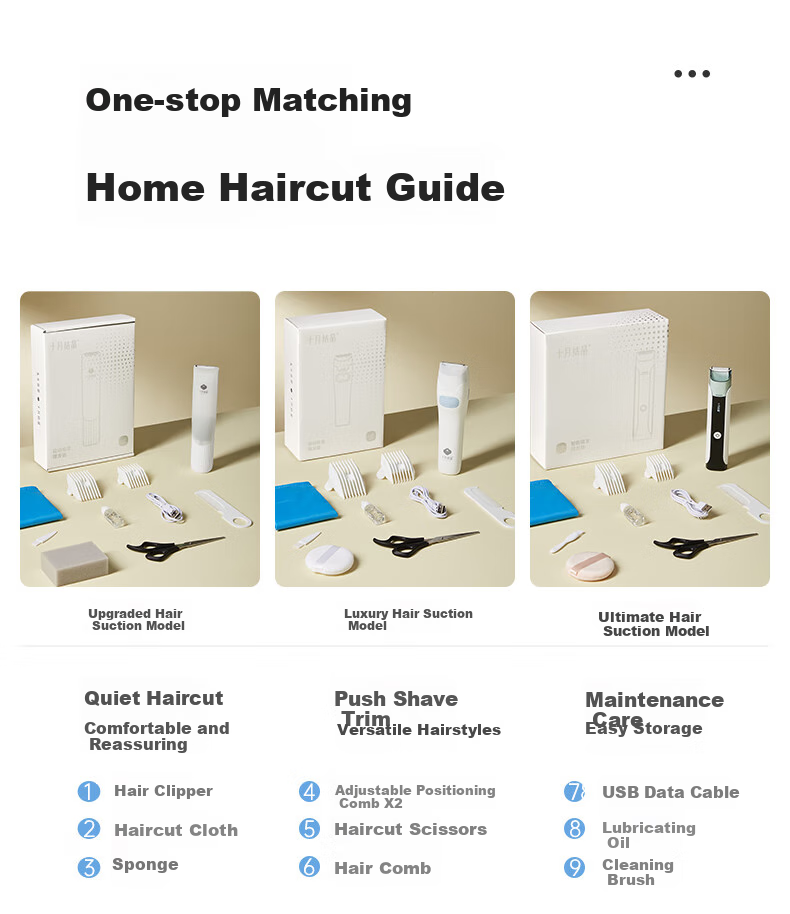 Shiyuejiejing Automatic Hair-Removing Baby Hair Clipper, Children's Hair Trimmer, Waterproof Low-Noise Quiet Hair Cutter Electric Shaver 5