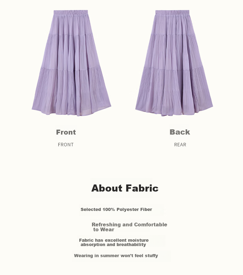 BOPRUIEY Pleated Chiffon Skirt for Women, Summer High-Waist Draping Gentle Elegant A-Line White Long Skirt 7