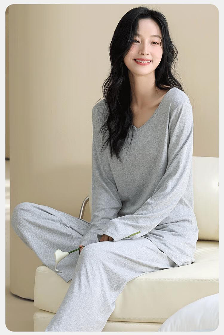LangSha Women's Pajama Set Spring Summer Smooth Bare Skin Comfortable Homewear 2026 New Pink 12